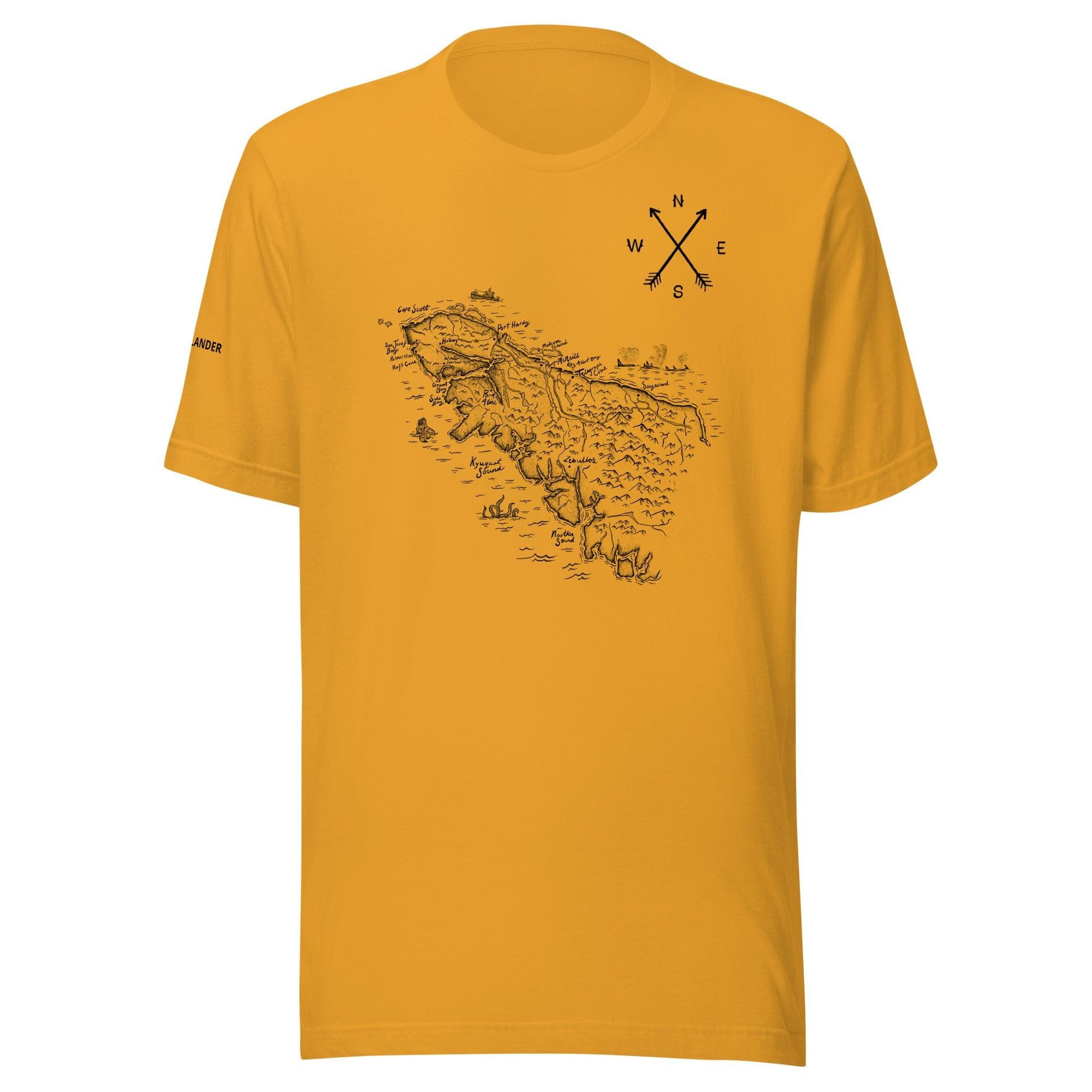 Design of North Vancouver Island Map - Unisex t-shirt , the colour is