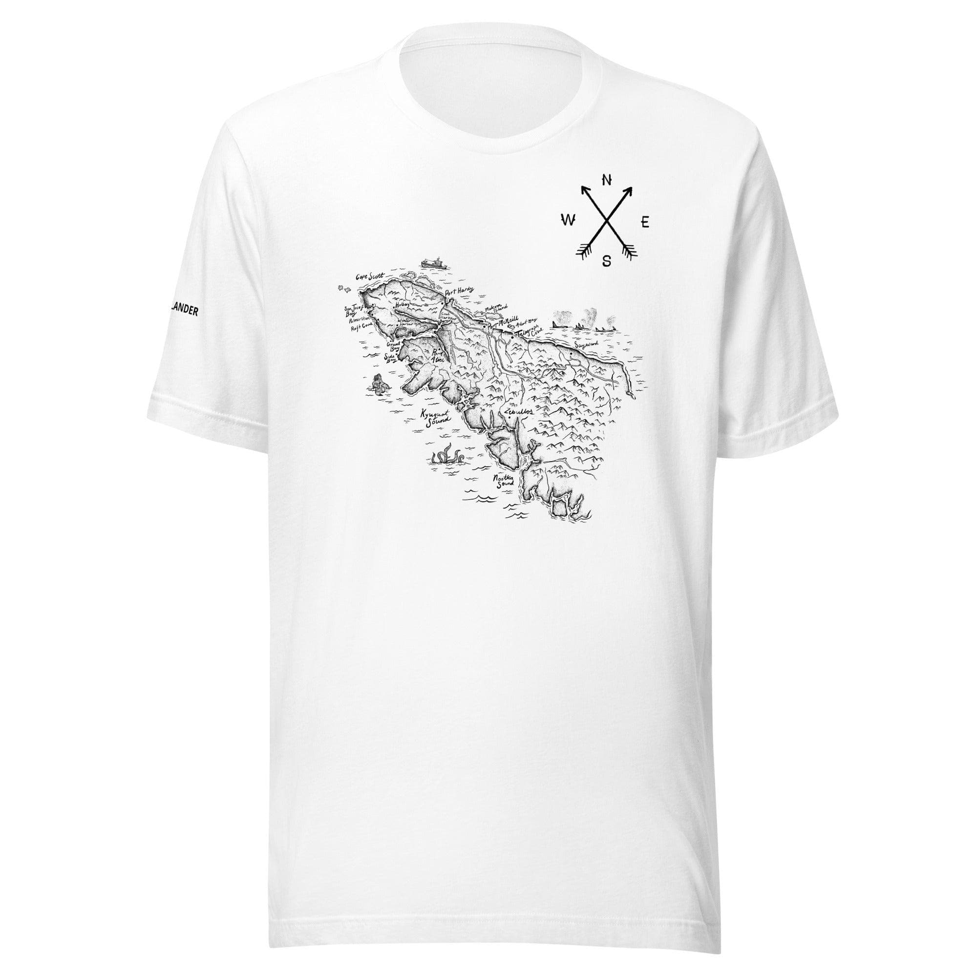 Design of North Vancouver Island Map - Unisex t-shirt , the colour is