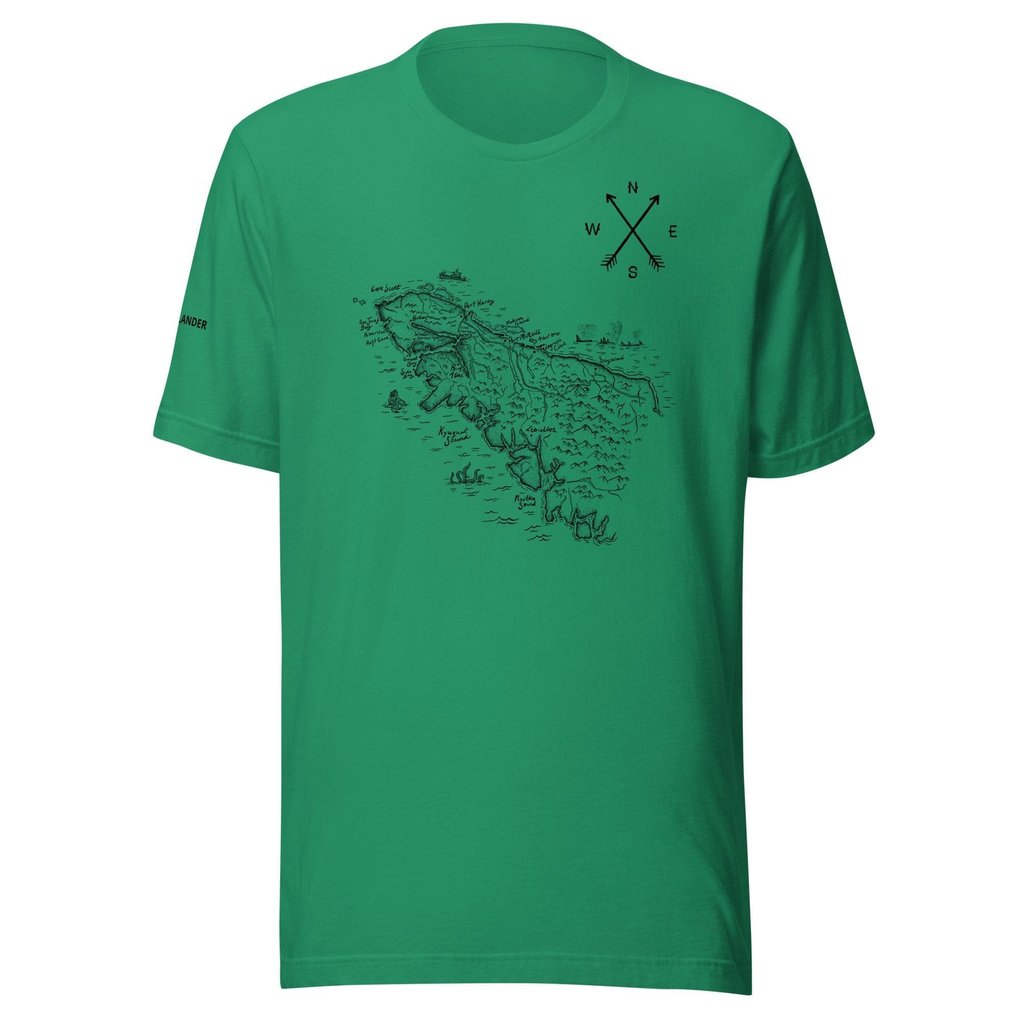 Design of North Vancouver Island Map - Unisex t-shirt , the colour is