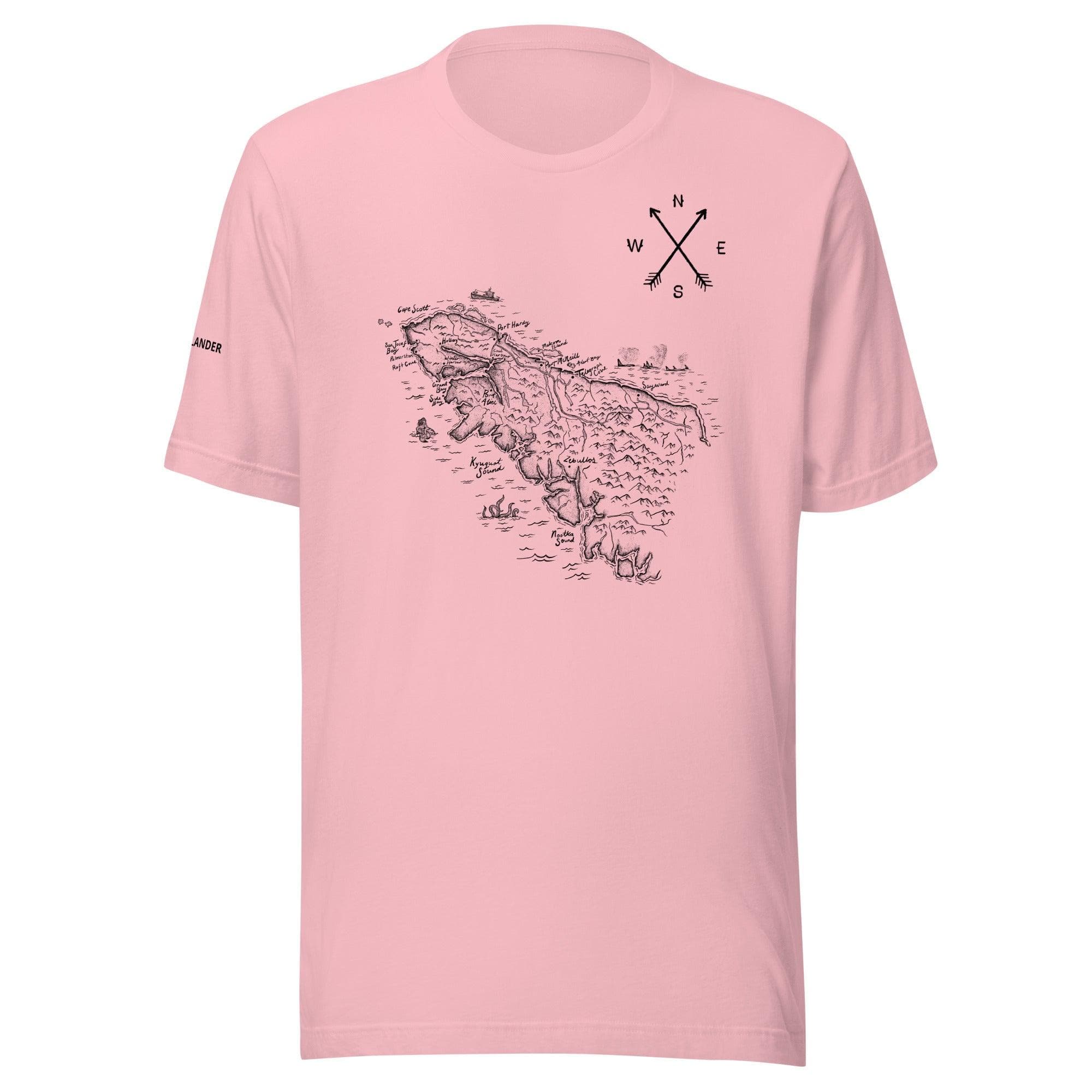 Design of North Vancouver Island Map - Unisex t-shirt , the colour is