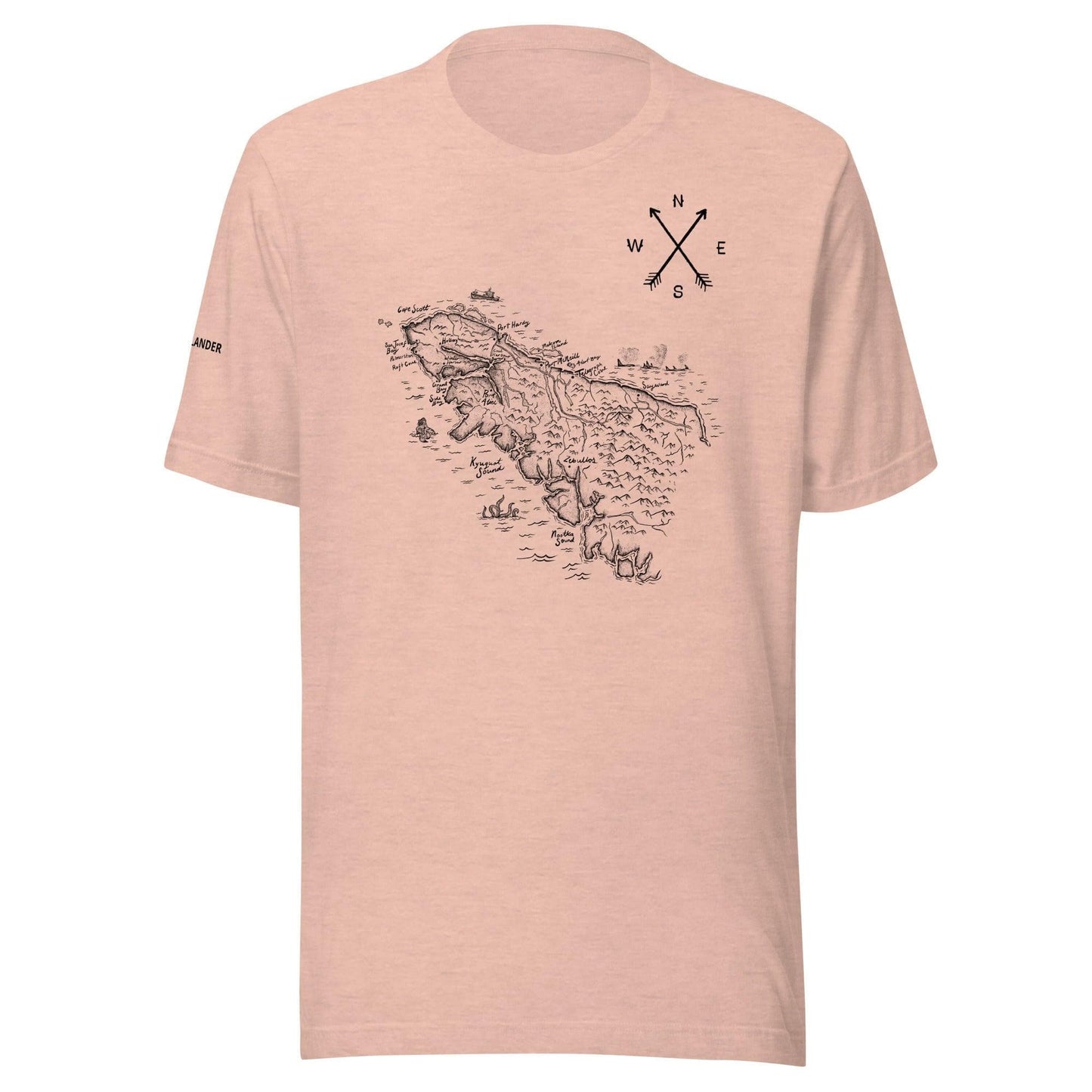 Design of North Vancouver Island Map - Unisex t-shirt , the colour is