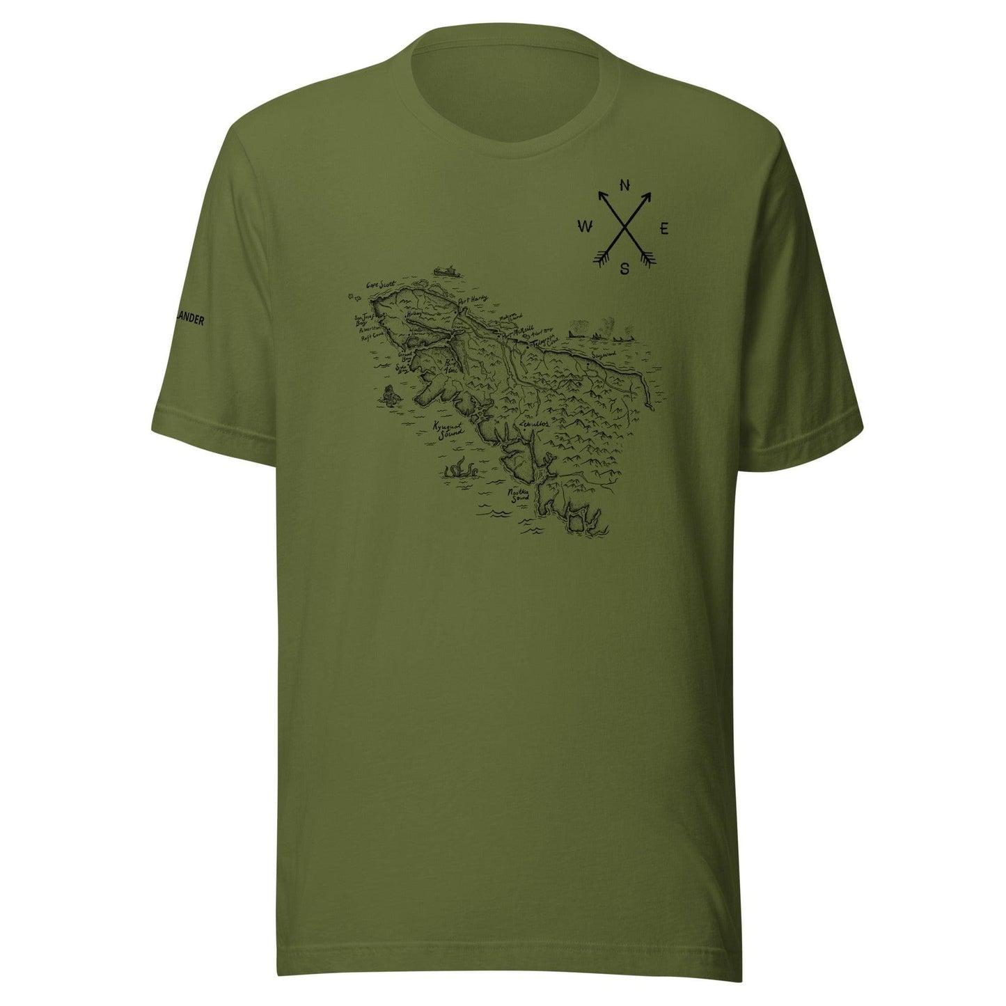Design of North Vancouver Island Map - Unisex t-shirt , the colour is