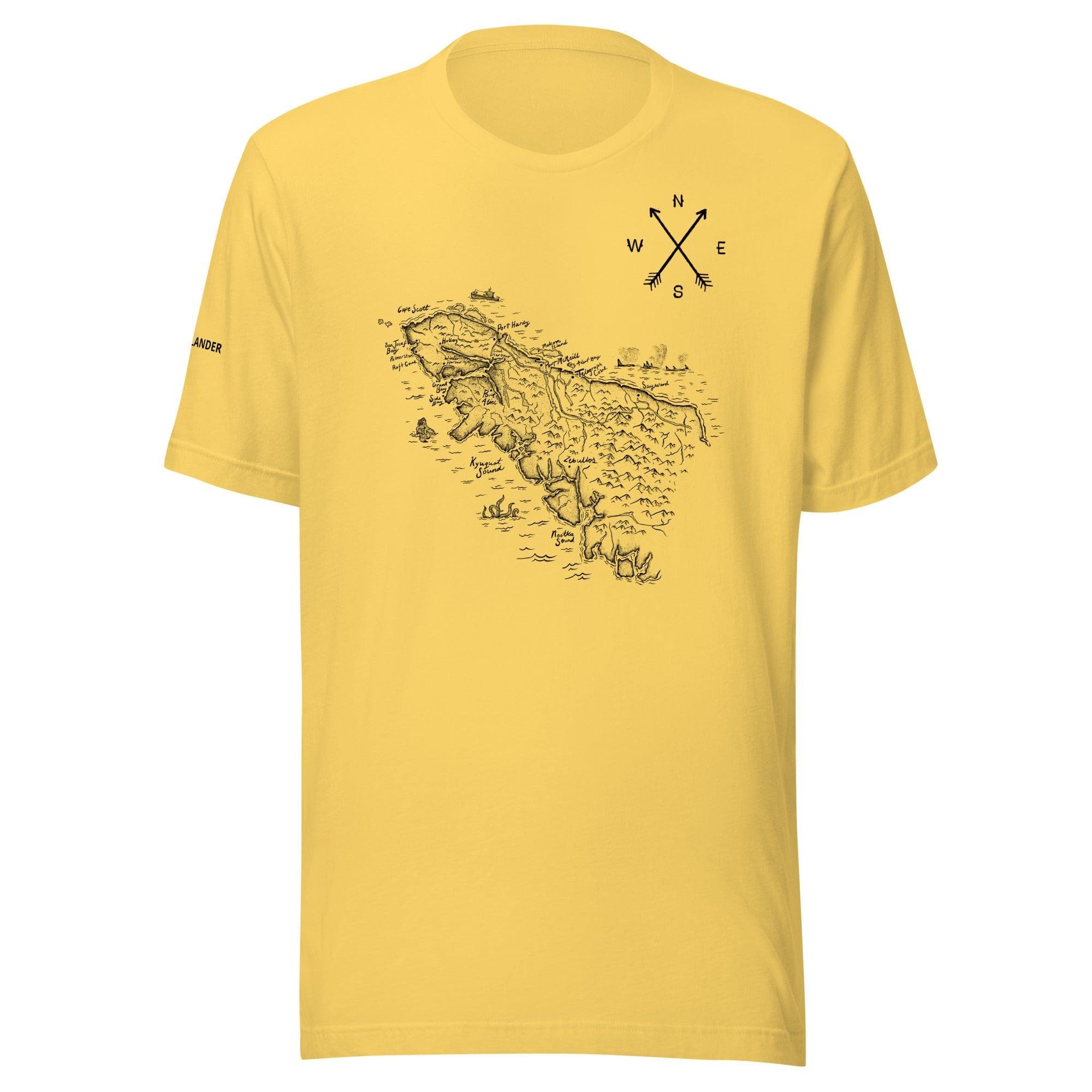 Design of North Vancouver Island Map - Unisex t-shirt , the colour is