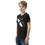 Design of Octopus Wrapped Around Vancouver Island - Kraken - Kids - Youth Short Sleeve T-Shirt , the colour is