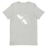 Design of Octopus Wrapped Around Vancouver Island - Unisex t-shirt , the colour is Athletic Heather