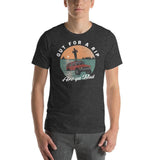 Design of Out For a Rip Are Ya Bud - Unisex t-shirt , the colour is Dark Grey Heather