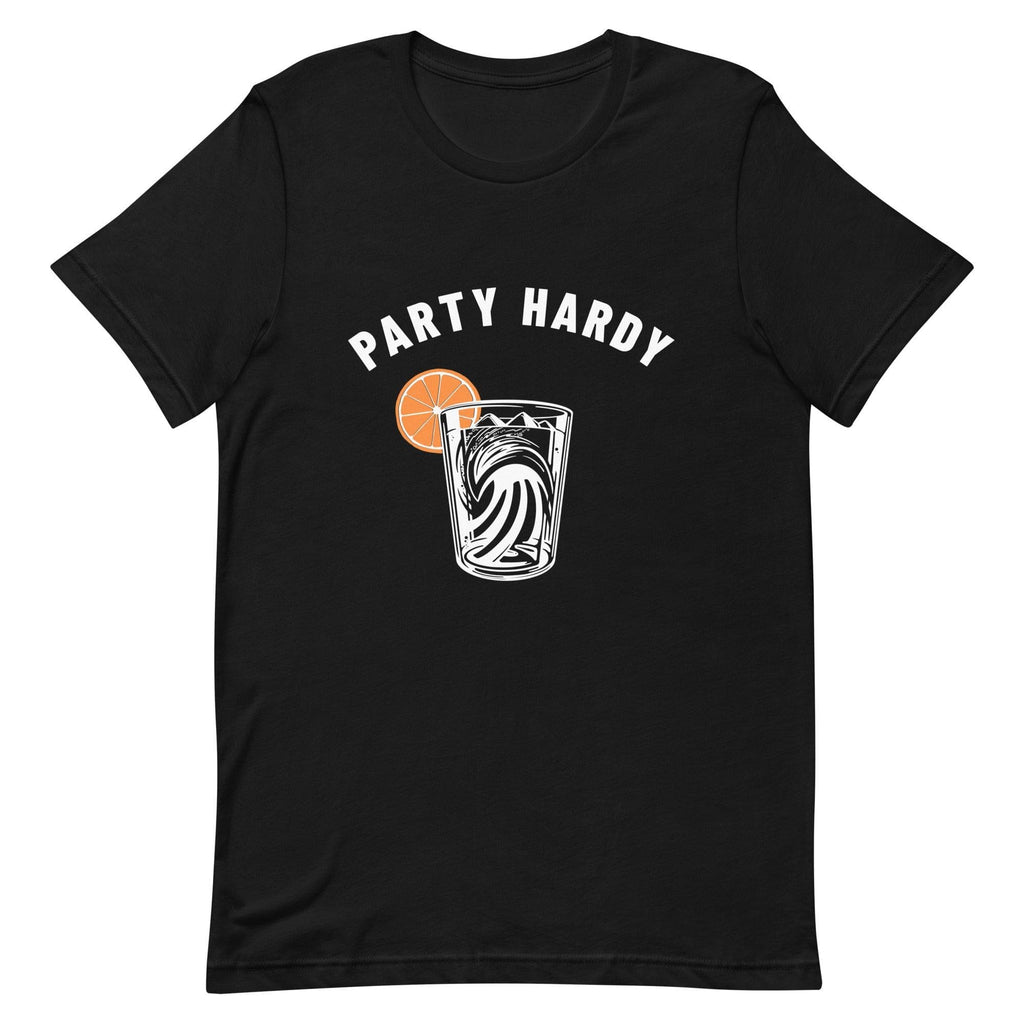 Design of Party Hardy Mountain Ocean Drink - Unisex t-shirt , the colour is Black