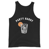 Design of Party Hardy Waves & Mountain in Glass - Unisex Tank Top , the colour is Black