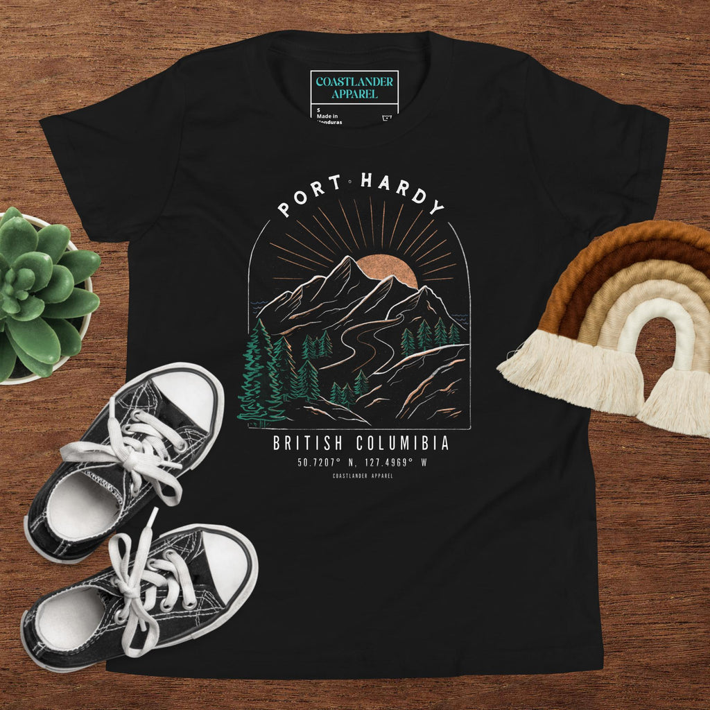 Design of Port Hardy Scenery Design - Kids - Youth Short Sleeve T-Shirt , the colour is
