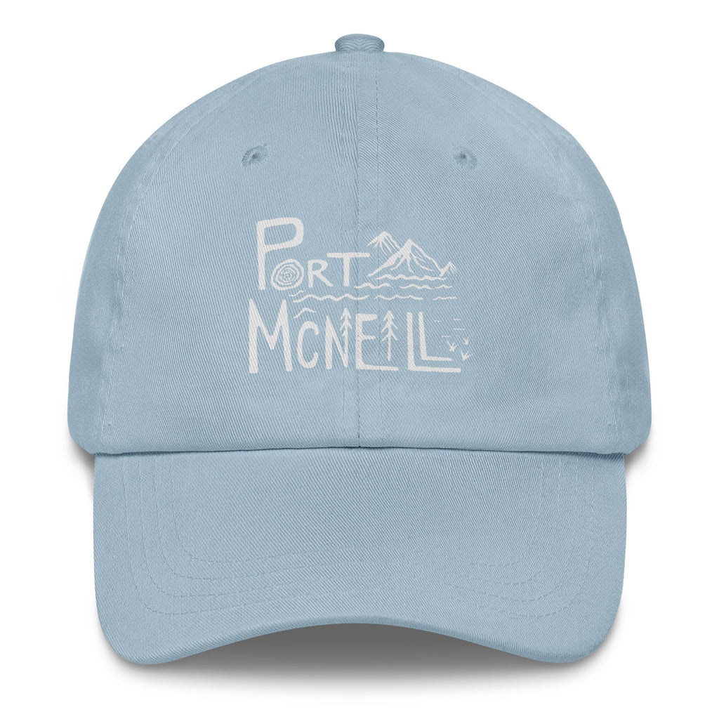 Design of Port McNaill - Dad hat , the colour is Light Blue
