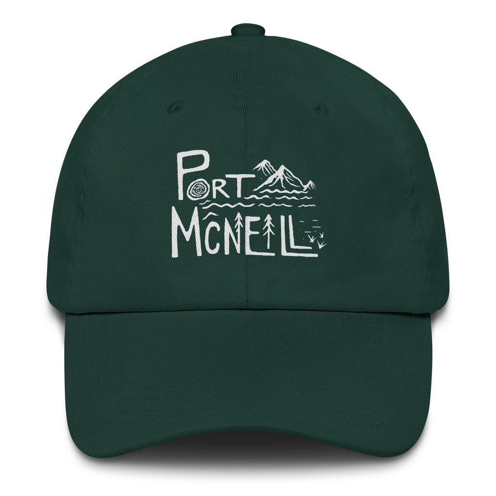 Design of Port McNaill - Dad hat , the colour is Spruce