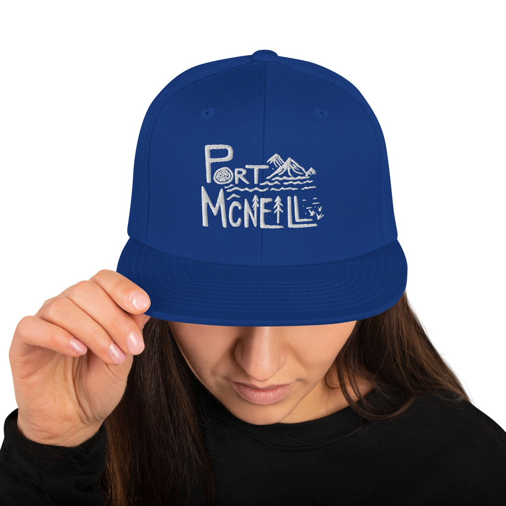 Design of Port McNaill - Snapback Hat , the colour is Royal Blue