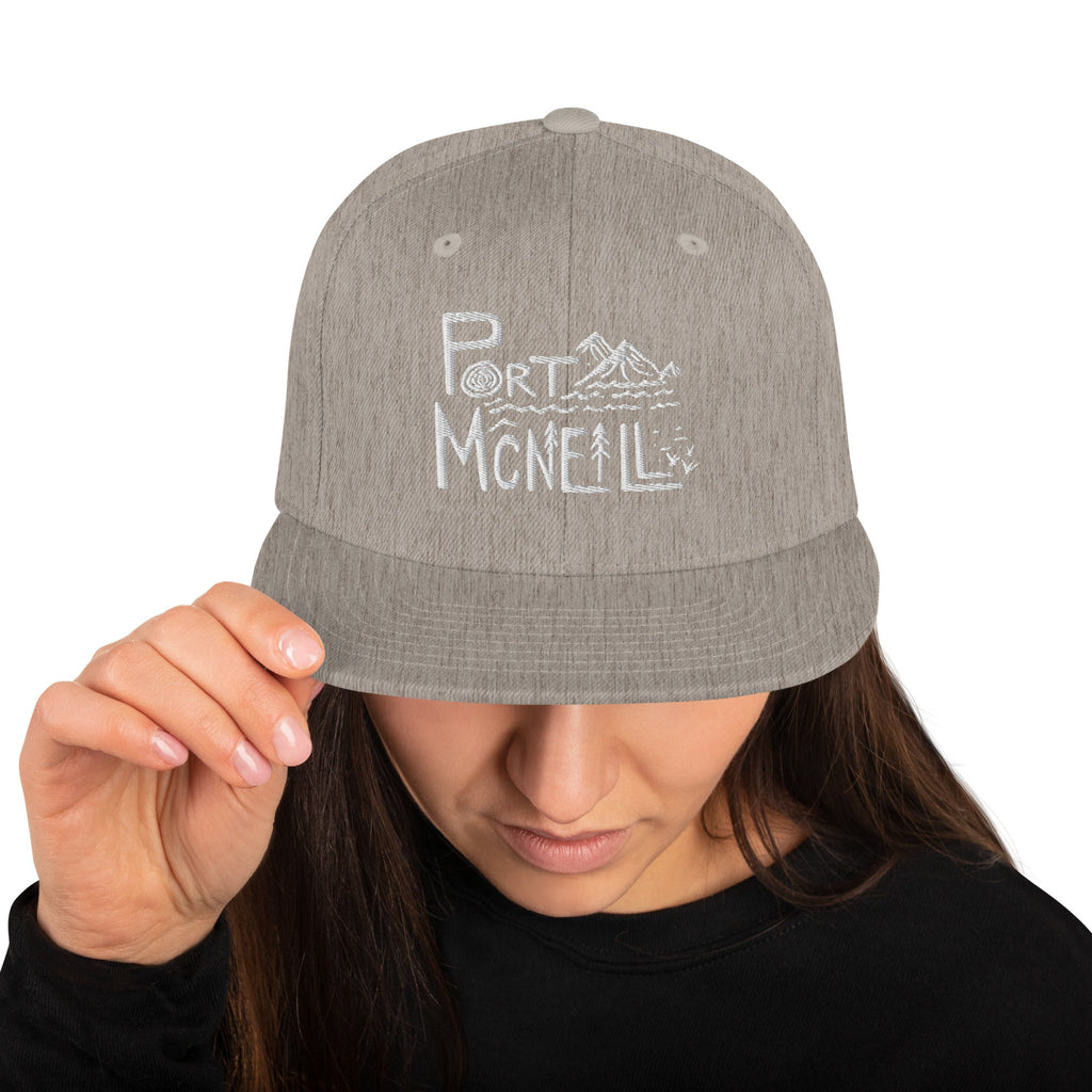 Design of Port McNaill - Snapback Hat , the colour is Heather Grey