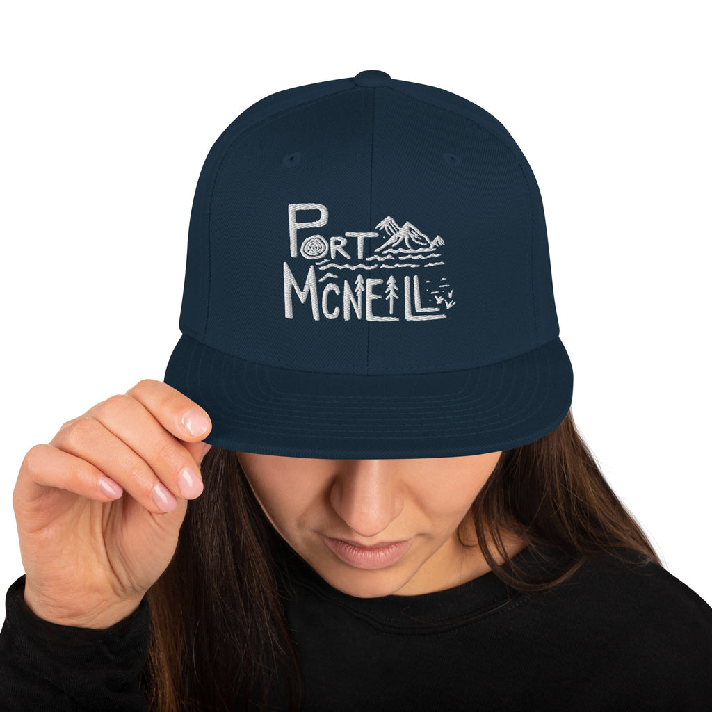 Design of Port McNaill - Snapback Hat , the colour is Dark Navy