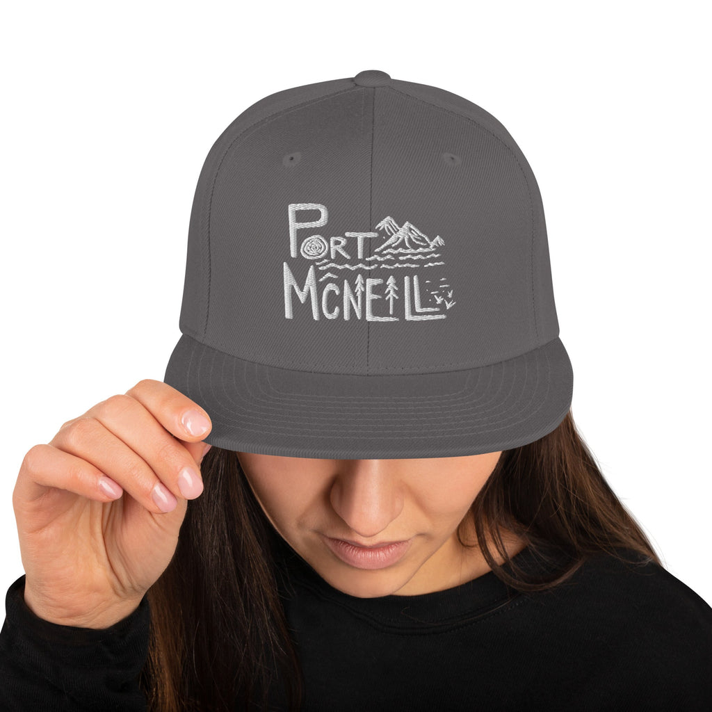 Design of Port McNaill - Snapback Hat , the colour is Dark Grey