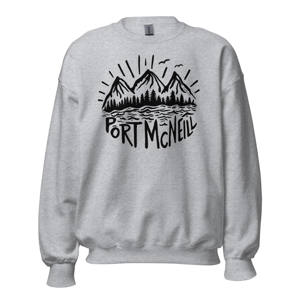 Design of Port Mcneill - Black - Unisex Sweatshirt , the colour is Sport Grey
