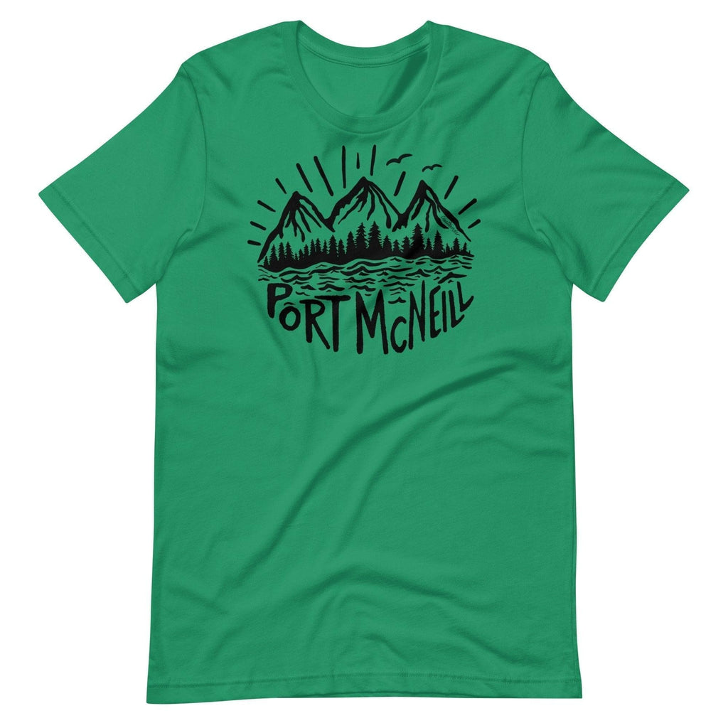 Design of Port McNeill - Black - Unisex t-shirt , the colour is Kelly