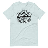 Design of Port McNeill - Black - Unisex t-shirt , the colour is Heather Prism Ice Blue