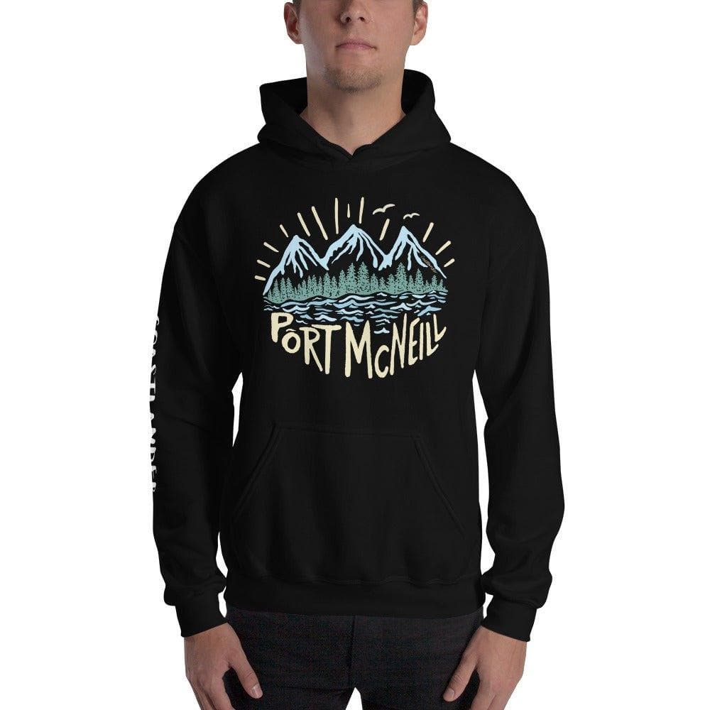 Design of Port Mcneill - Colour - Unisex Hoodie , the colour is Black