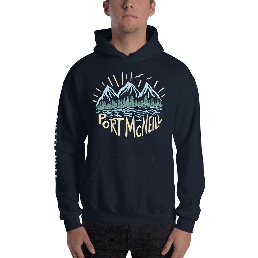Design of Port Mcneill - Colour - Unisex Hoodie , the colour is Navy