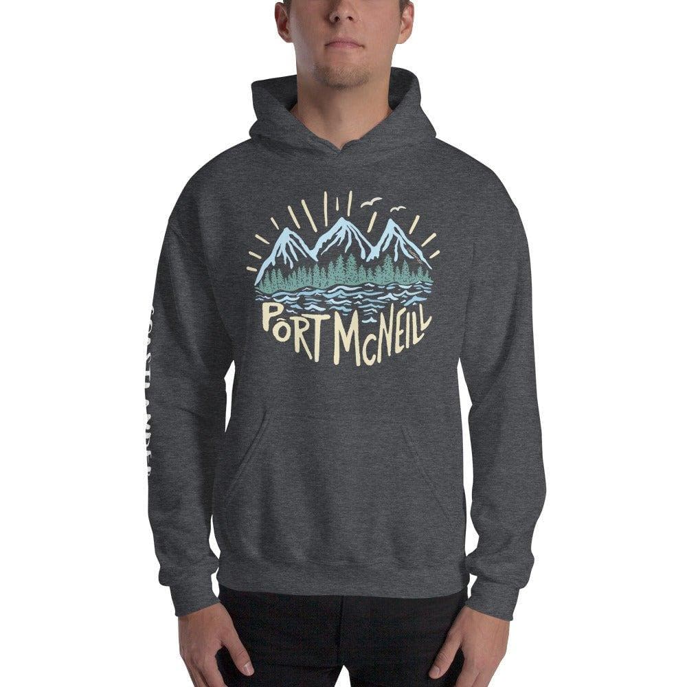 Design of Port Mcneill - Colour - Unisex Hoodie , the colour is Dark Heather