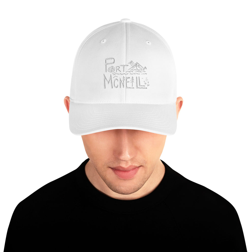 Design of Port McNeill - FLEXFIT - Structured Twill Cap , the colour is White