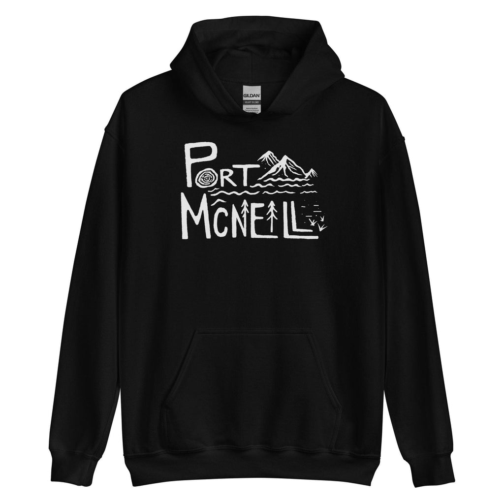 Design of Port Mcneill - Unisex Hoodie , the colour is Black