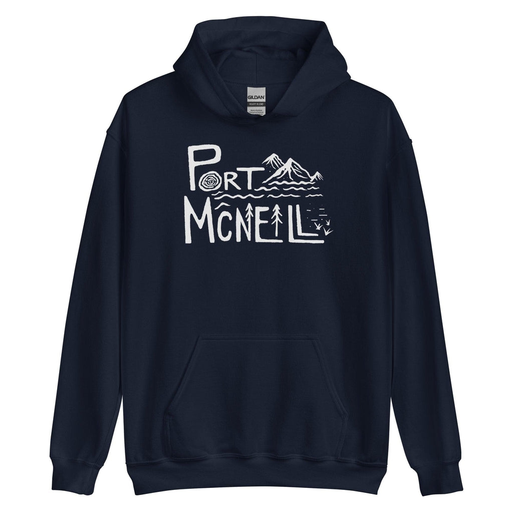 Design of Port Mcneill - Unisex Hoodie , the colour is Navy
