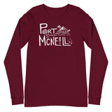 Design of Port Mcneill - Unisex Long Sleeve Tee , the colour is Maroon