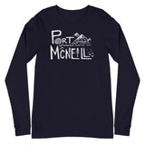 Design of Port Mcneill - Unisex Long Sleeve Tee , the colour is Navy
