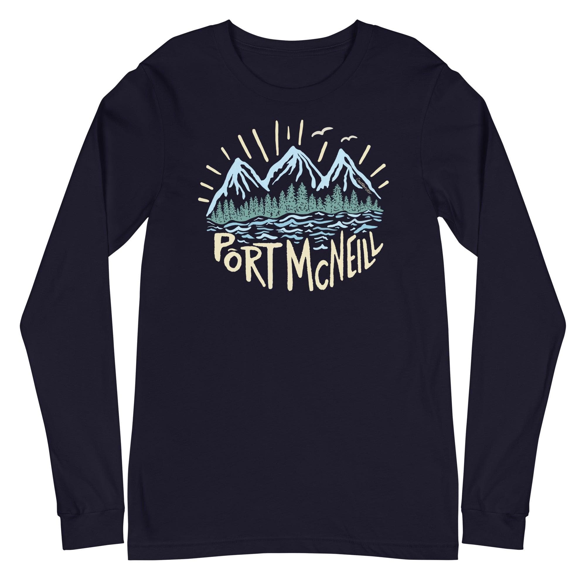 Design of Port McNeill - Unisex Long Sleeve Tee , the colour is Navy