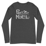 Design of Port Mcneill - Unisex Long Sleeve Tee , the colour is Dark Grey Heather