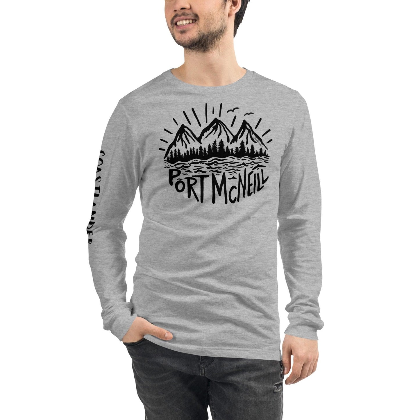 Design of Port McNeill - Unisex Long Sleeve Tee , the colour is Athletic Heather