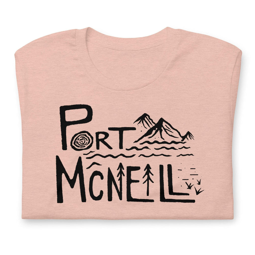 Design of Port Mcneill - Unisex t-shirt , the colour is Heather Prism Peach