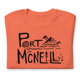 Design of Port Mcneill - Unisex t-shirt , the colour is Heather Orange