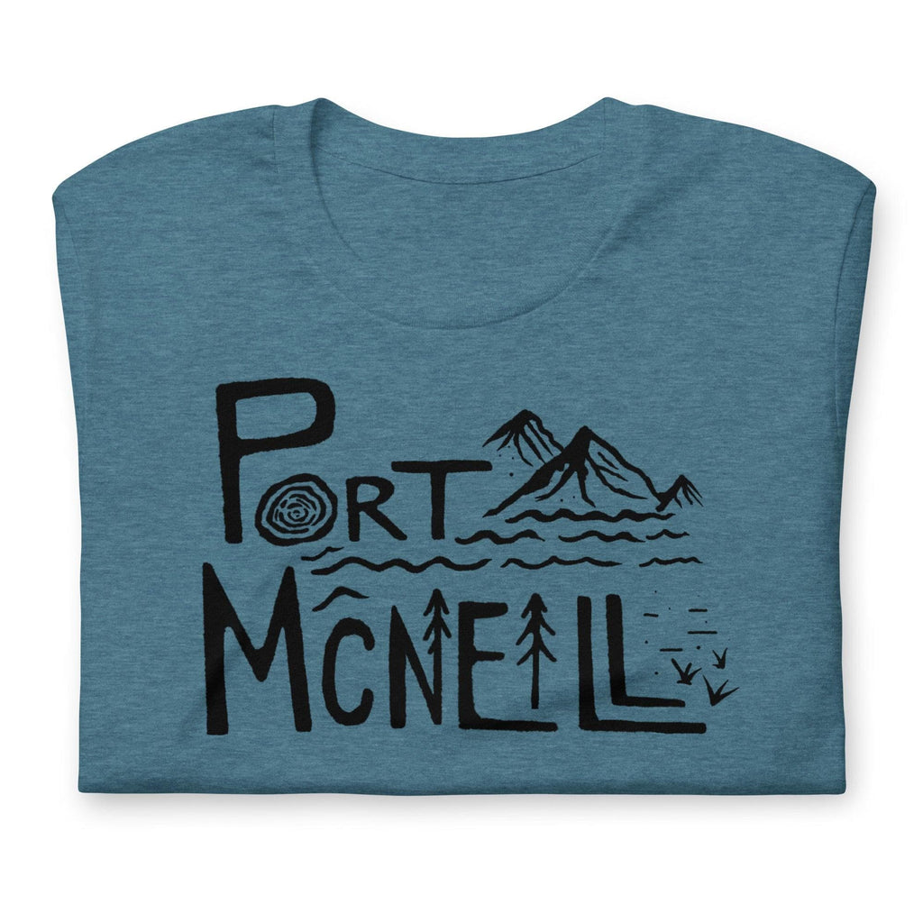 Design of Port Mcneill - Unisex t-shirt , the colour is Heather Deep Teal