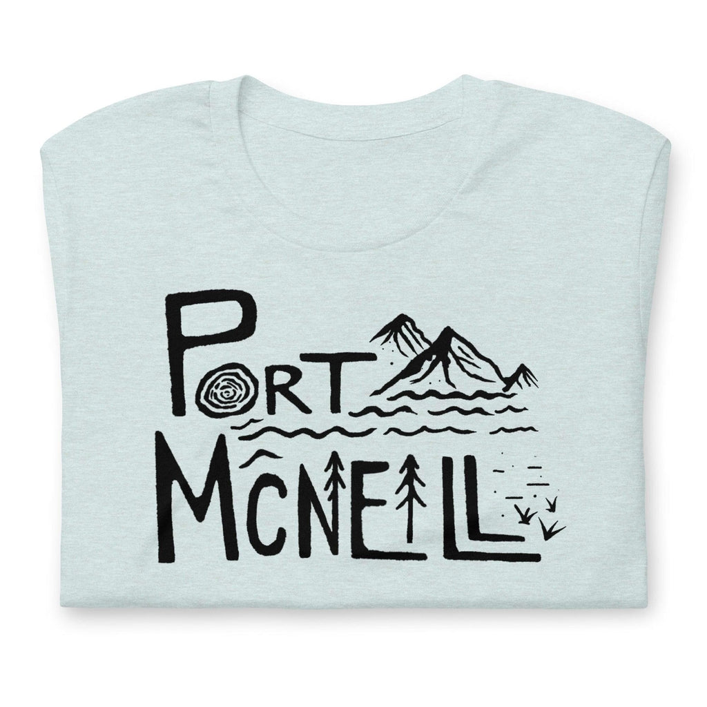 Design of Port Mcneill - Unisex t-shirt , the colour is Heather Prism Ice Blue