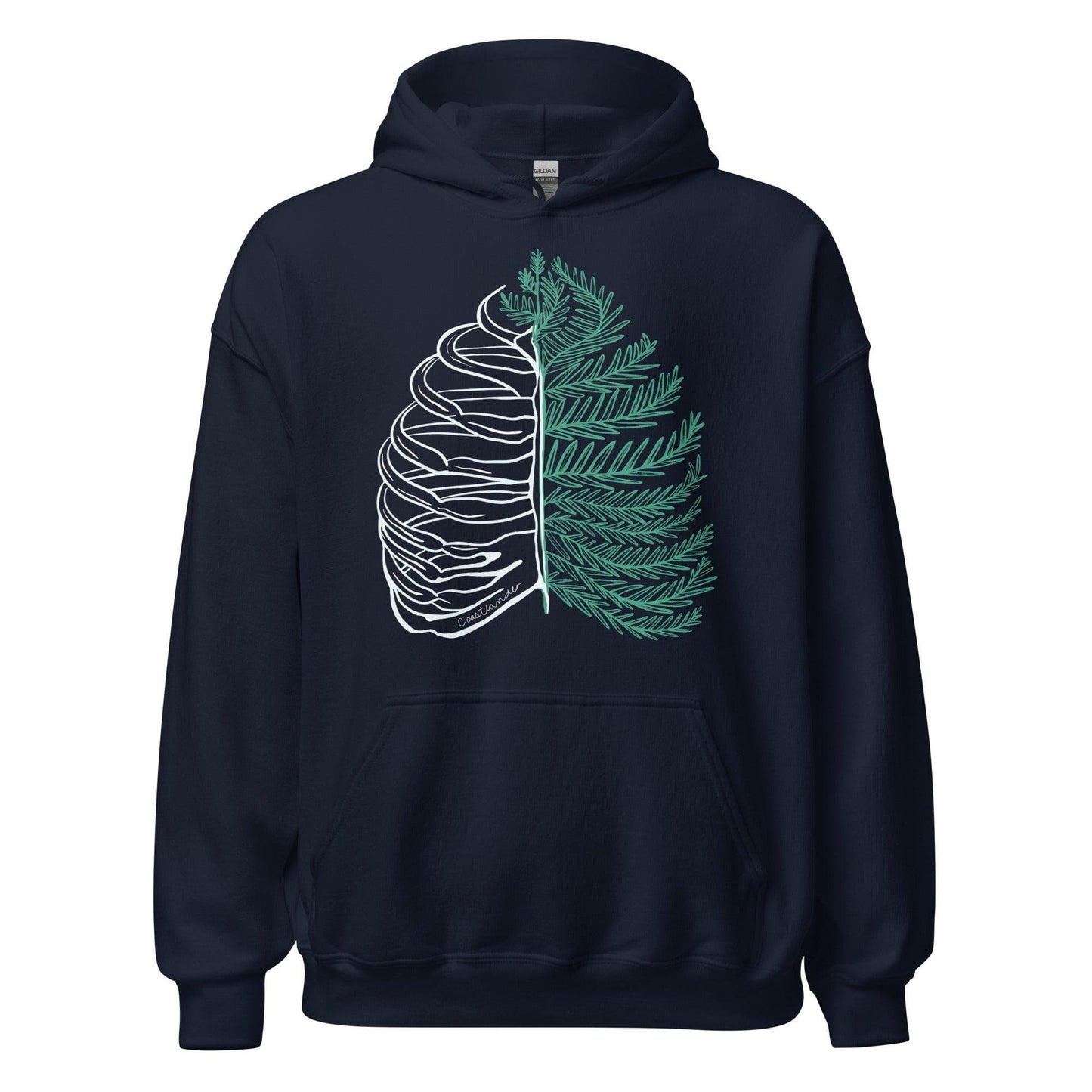Design of Rib Cage - Fern - Plant - Unisex Hoodie , the colour is
