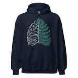 Design of Rib Cage - Fern - Plant - Unisex Hoodie , the colour is