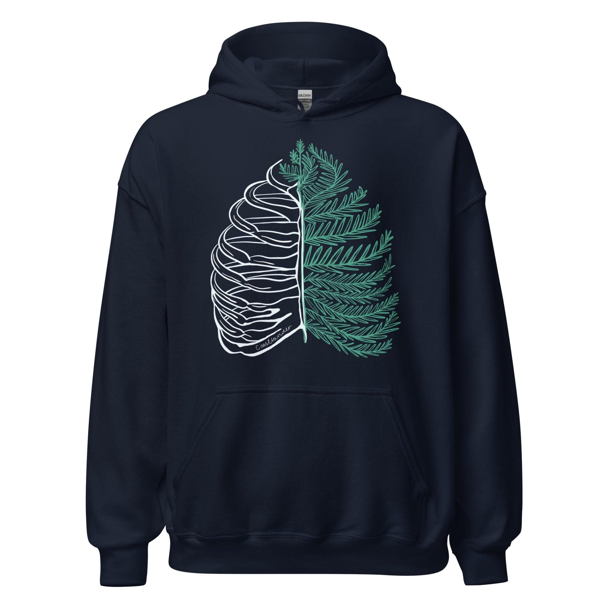 Design of Rib Cage - Fern - Plant - Unisex Hoodie , the colour is