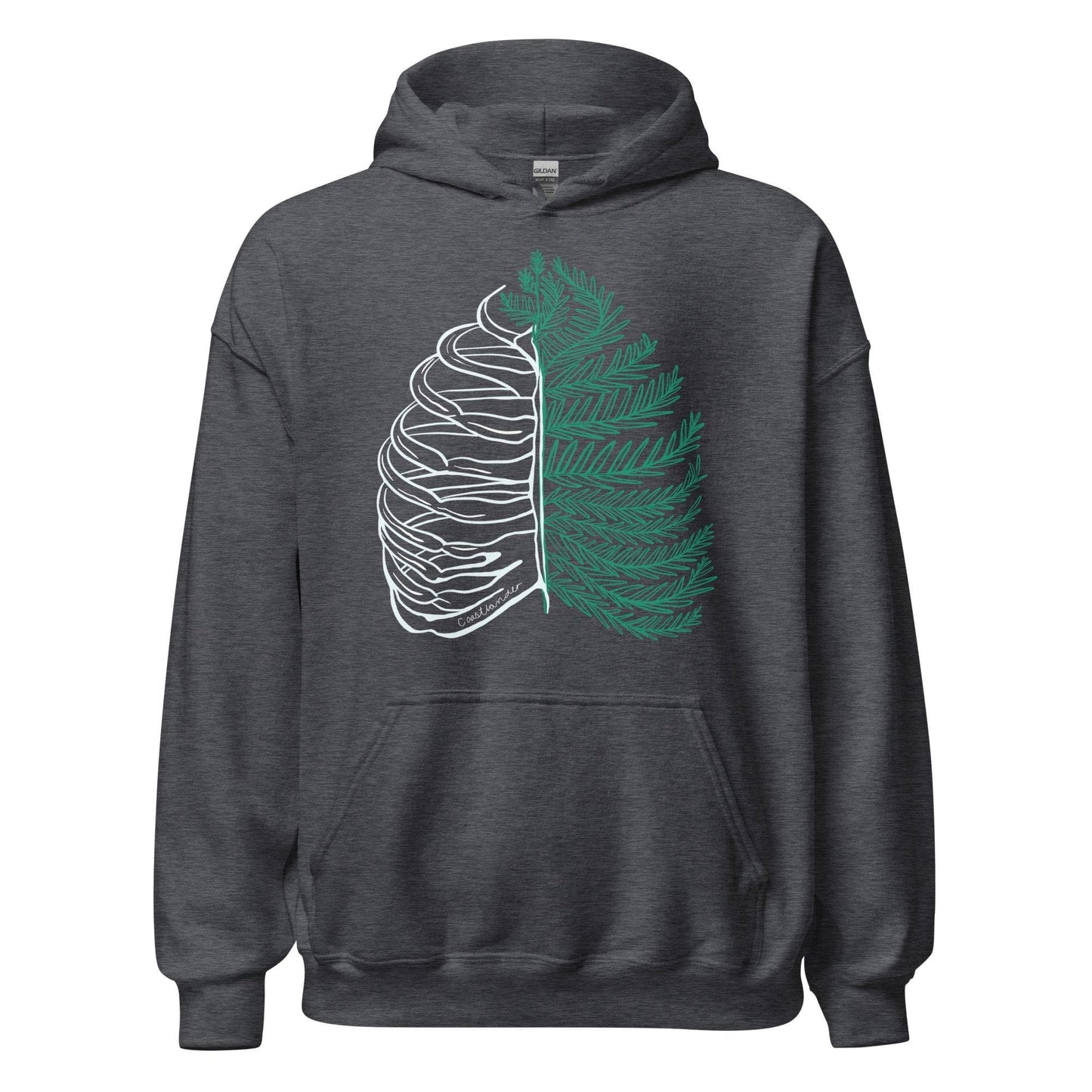 Design of Rib Cage - Fern - Plant - Unisex Hoodie , the colour is