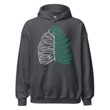 Design of Rib Cage - Fern - Plant - Unisex Hoodie , the colour is