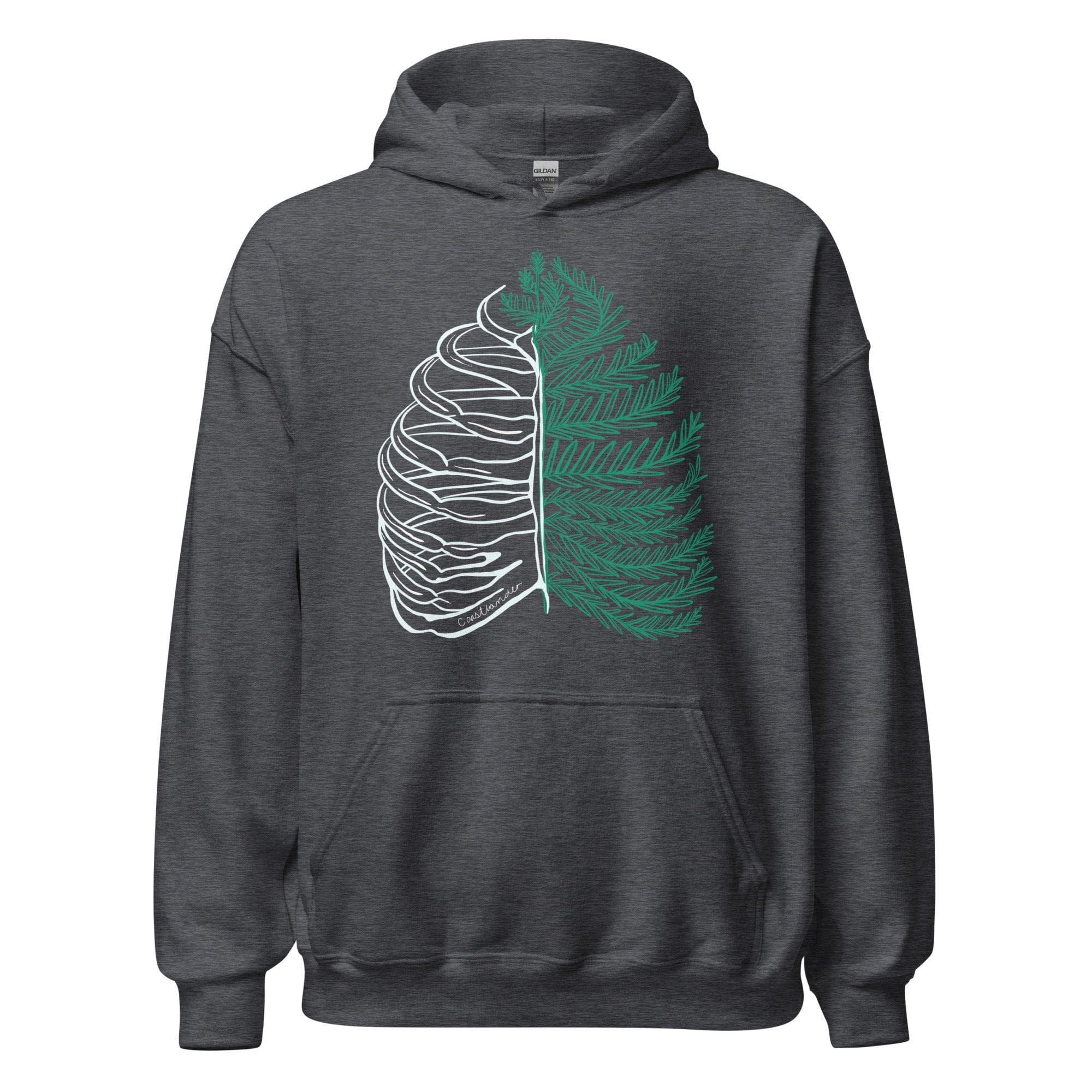 Design of Rib Cage - Fern - Plant - Unisex Hoodie , the colour is
