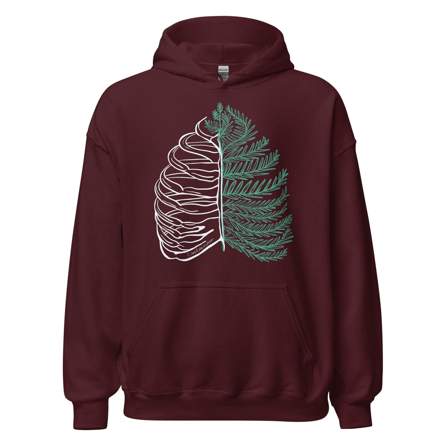 Design of Rib Cage - Fern - Plant - Unisex Hoodie , the colour is