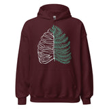 Design of Rib Cage - Fern - Plant - Unisex Hoodie , the colour is