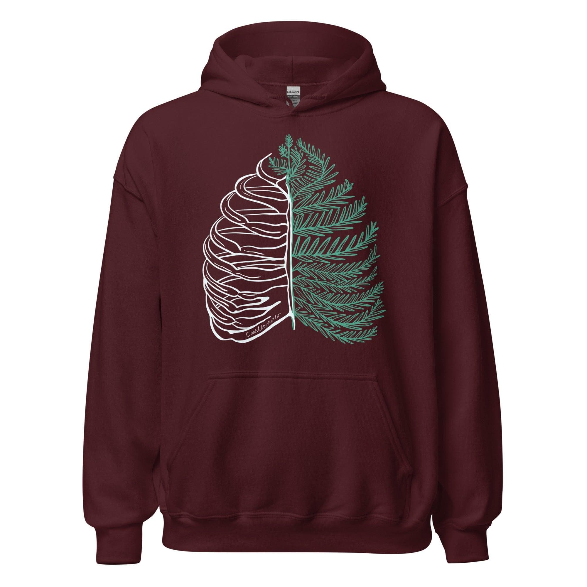 Design of Rib Cage - Fern - Plant - Unisex Hoodie , the colour is