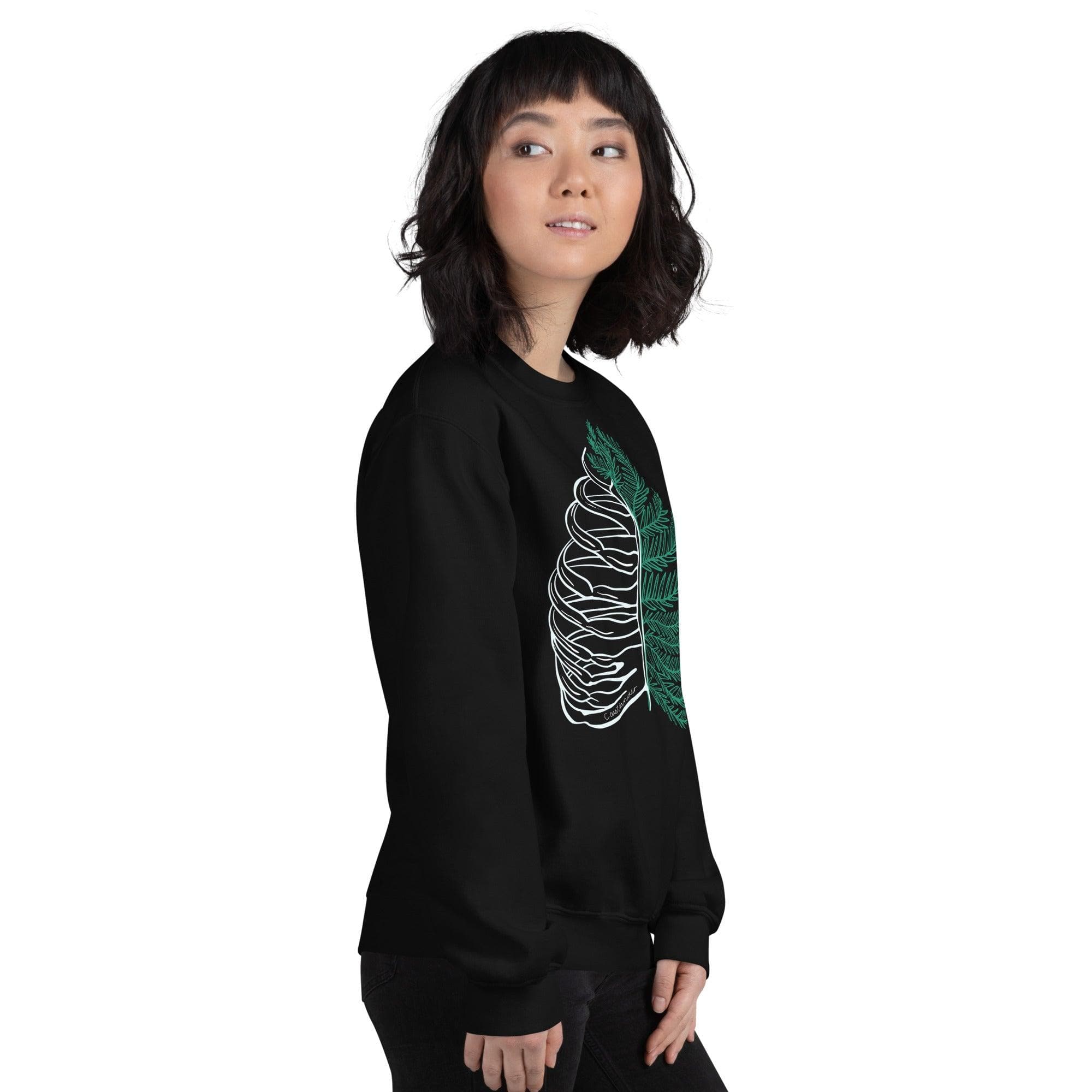 Design of Rib Cage - Fern - Plant -Unisex Sweatshirt , the colour is
