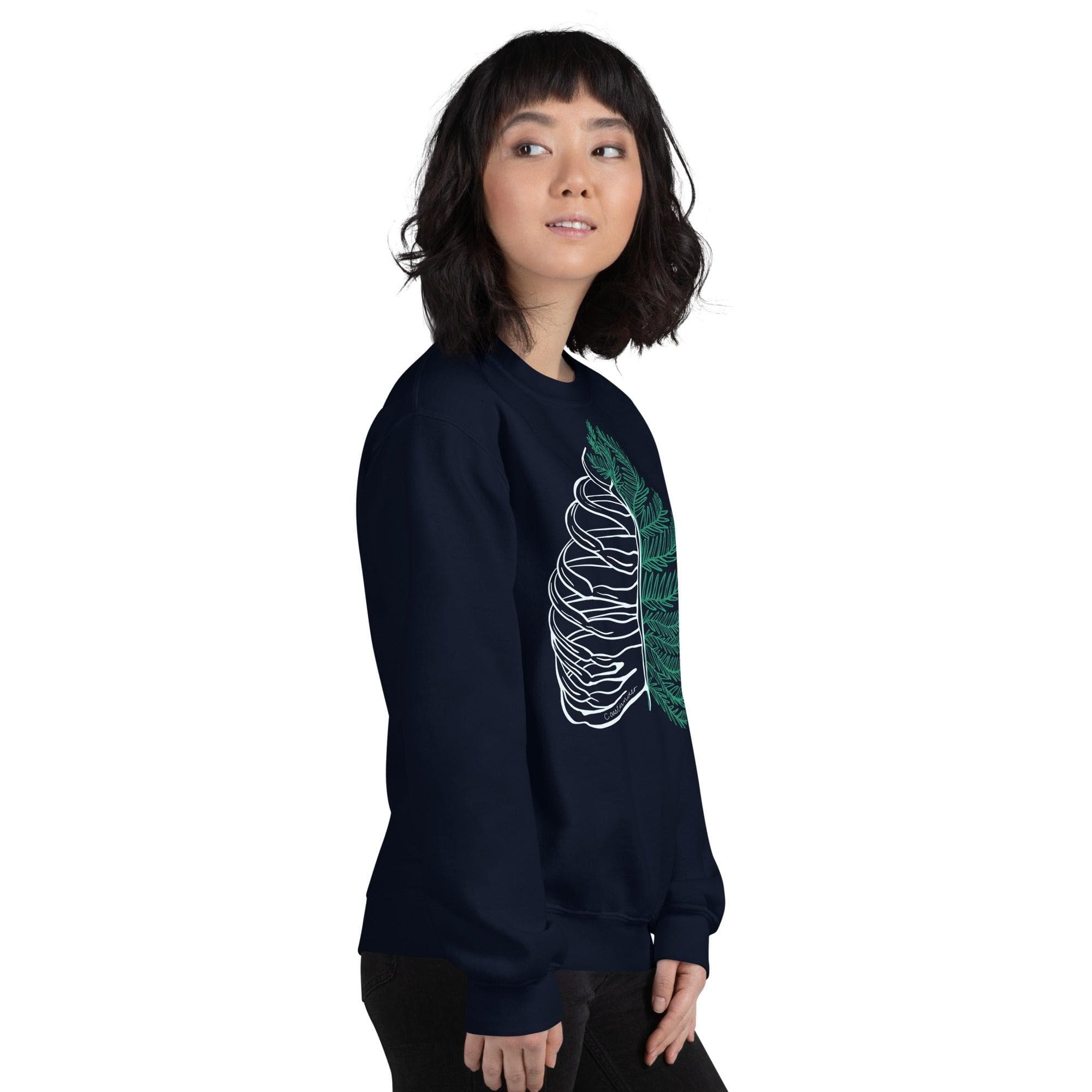 Design of Rib Cage - Fern - Plant -Unisex Sweatshirt , the colour is