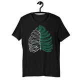 Design of Rib Cage - Fern - Plant - Unisex t-shirt , the colour is Black