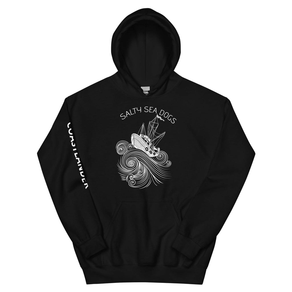 Design of Salty Sea Dogs - Unisex Hoodie , the colour is Black